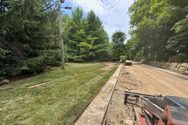 Residential landscape construction on a large acreage property in Halton by TreeLawny Services